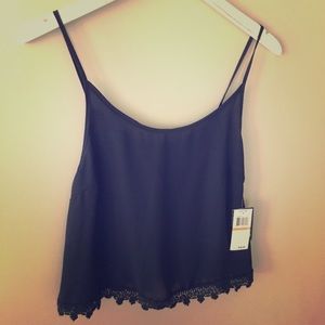 Navy tank crop top
